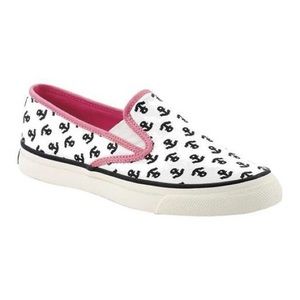 Sperry Mariner ivory pink anchor sneakers